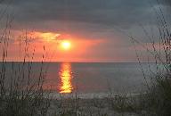 A beautuful Florida Sunset of sand and sun and seaoats - Solitude